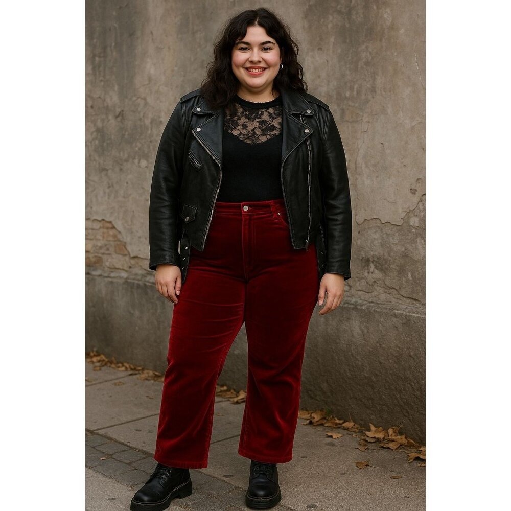 Tower Hill Collection Pants Womens 12T Red Velvet High-Rise Romantic Grunge‎